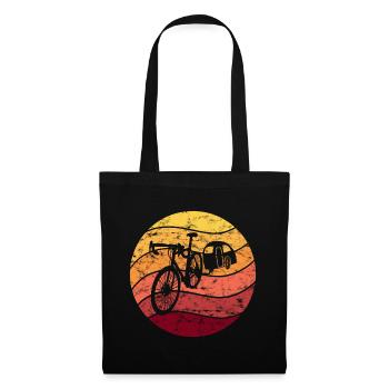Vélo Camping Vélo Camping Vintage Rétro - Sac en tissu - noir - Devant
