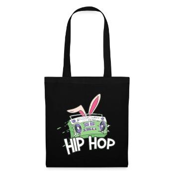 Retro Hiphop Radio Drôle Jour de Pâques - Sac en tissu - noir - Devant