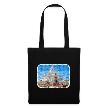 Helsinki Finland Watercolor Sketch Illustration - Tote Bag - black - Front