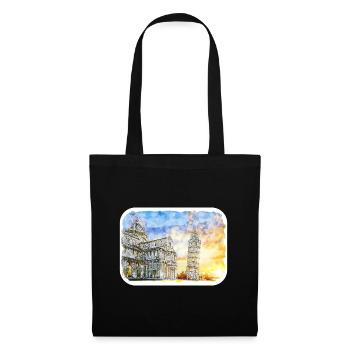 Italy Watercolor Sketch Hand Drawn Illustration - Tote Bag - black - Front