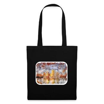 Angleterre Royaume-Uni Aquarelle Dessin Dessin Illustration - Sac en tissu - noir - Devant