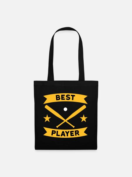 Best baseball player (banner, baseball bat) - Tote Bag - black