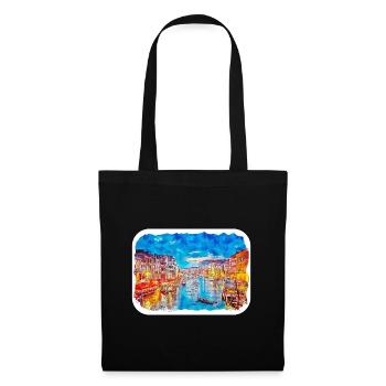 Venice Italy Watercolor Sketch Illustration - Tote Bag - black - Front