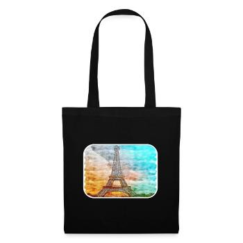 Paris France France Watercolor Sketch Illustration - Tote Bag - black - Front
