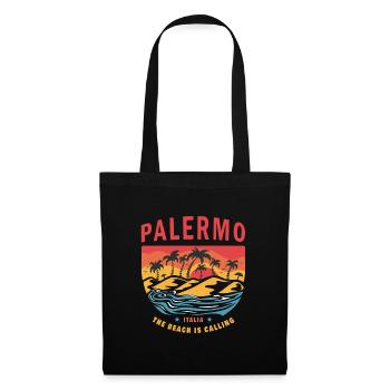 Palermo Italien Strand Design - Stoffbeutel - Schwarz - Vorne