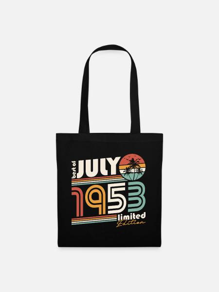 Juli 1953 Jahrgang Vintage Retro Geburtstag - Stoffbeutel - Schwarz