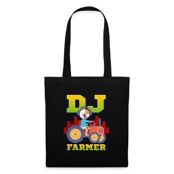 DJ Farmer Cat Farm Driving Tractor Music Funny - Tote Bag - black - Front