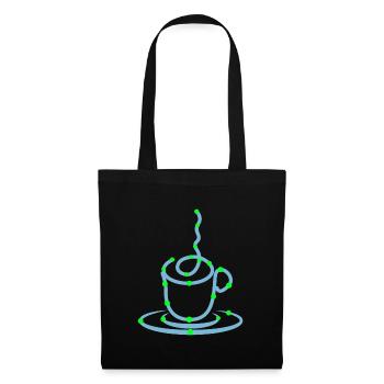 Kaffeetasse Kaffeeliebhaber Kaffee Trinken - Stoffbeutel - Schwarz - Vorne
