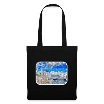 Istanbul Turkey Watercolor Sketch Illustration - Tote Bag - black - Front