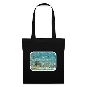 Chicago USA Aquarell Skizze Gezeichnete Illustration - Stoffbeutel - Schwarz - Vorne