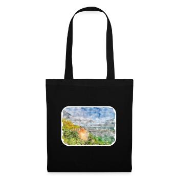 Indonésie Croquis Aquarelle Peinture Dessinée À La Main - Sac en tissu - noir - Devant