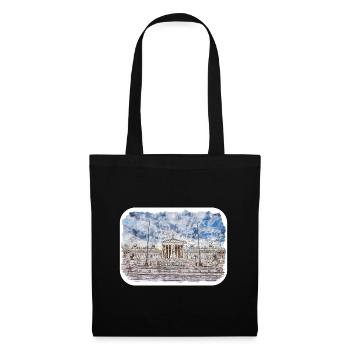 Autriche Aquarelle Esquisse Dessinée à la main Illustration - Sac en tissu - noir - Devant