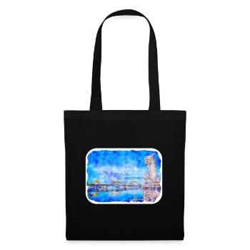 Dessin de peinture de croquis d'aquarelle de point de repère du Vietnam - Sac en tissu - noir - Devant