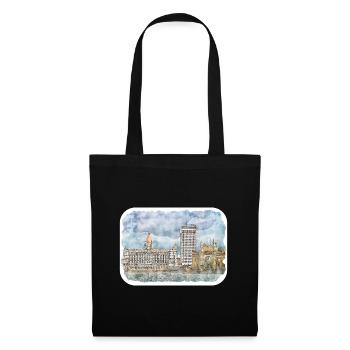 Mumbai India Watercolor Sketch Drawn Painting - Tote Bag - black - Front
