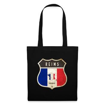 Reims France Coat of Arms Flags Design - Tote Bag - black - Front