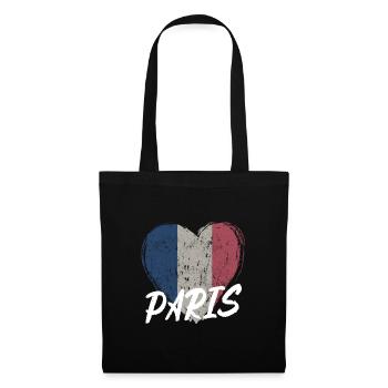 Retro badge, Paris France is my hometown - Tote Bag - black - Front