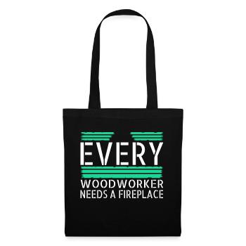 funny job forest work present the carpenters best - Stoffbeutel - Schwarz - Vorne