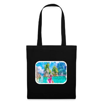 Thailand Aquarell Skizze Handgezeichnete Illustration - Stoffbeutel - Schwarz - Vorne