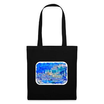 Autriche Aquarelle Esquisse Dessinée à la main Illustration - Sac en tissu - noir - Devant