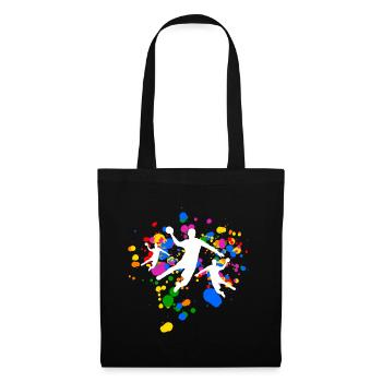 Handball avec feux d’artifice colorés - Sac en tissu - noir - Devant