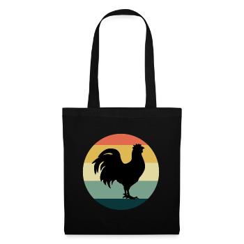 Amateur de poulet Aviateur Élevage Vintage Rétro - Sac en tissu - noir - Devant