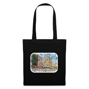 Saint-Pétersbourg Russie Aquarelle Esquisse Dessinée Drawi - Sac en tissu - noir - Devant