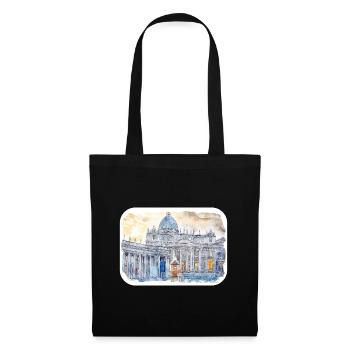 italie croquis aquarelle illustration dessinée à la main - Sac en tissu - noir - Devant
