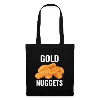Chicken Nuggets Fast Food Lustiger Spruch - Stoffbeutel - Schwarz - Vorne