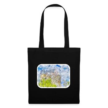 Allemagne Aquarelle Esquisse Dessinée à la main Illustration - Sac en tissu - noir - Devant