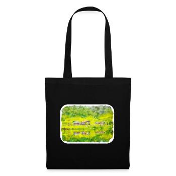 Norvège Aquarelle Esquisse Dessinée à la main Illustration - Sac en tissu - noir - Devant