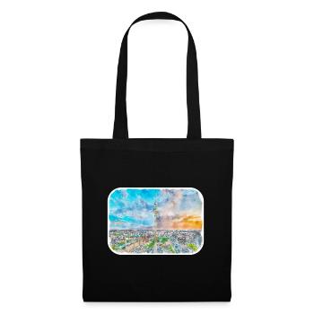Berlin Allemagne Aquarelle Esquisse Dessinée Peinture - Sac en tissu - noir - Devant