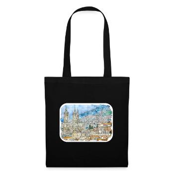 Quito Équateur Aquarelle Sketch Illustration - Sac en tissu - noir - Devant