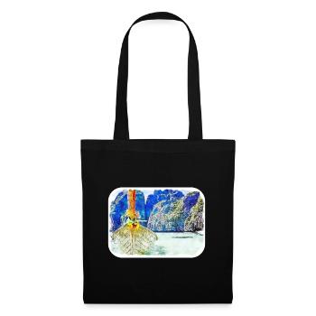 Aquarelle de voyage Esquisse dessinée à la main Illustration - Sac en tissu - noir - Devant