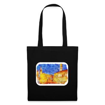 Bologne Italie Aquarelle Esquisse Dessinée Illustration - Sac en tissu - noir - Devant