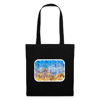 Berlin Allemagne Aquarelle Esquisse Dessinée Peinture - Sac en tissu - noir - Devant