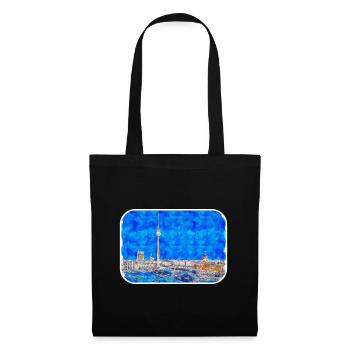 Berlin Allemagne Aquarelle Esquisse Dessinée Peinture - Sac en tissu - noir - Devant