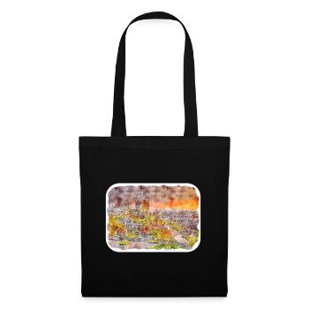 Québec Canada Aquarelle Dessin Dessin Illustration - Sac en tissu - noir - Devant