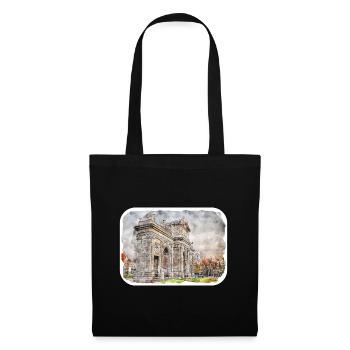 Madrid Espagne Aquarelle Esquisse Dessinée Peinture - Sac en tissu - noir - Devant