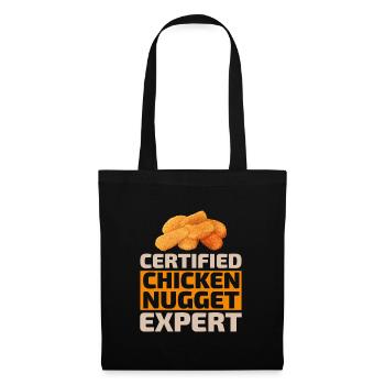 Chicken Nuggets Fast Food Lustiger Spruch - Stoffbeutel - Schwarz - Vorne