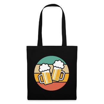 2 cruches de mesure toast, acclamations! (Bière / Dim / 5C) - Sac en tissu - noir - Devant