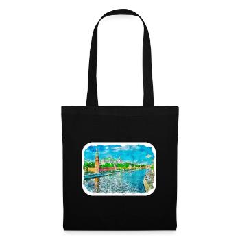 Moscou Russie Aquarelle Esquisse Dessin Dessiné - Sac en tissu - noir - Devant