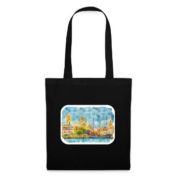 Cartagena Kolumbien Aquarell Skizze Gezeichnet Illustr - Stoffbeutel - Schwarz - Vorne