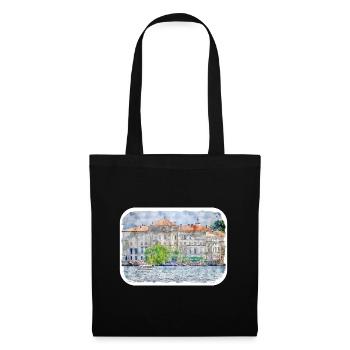 Italy Watercolor Sketch Hand Drawn Illustration - Tote Bag - black - Front