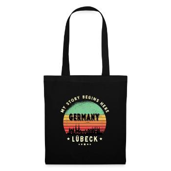 Lübeck Germany Skyline Design - Tote Bag - black - Front
