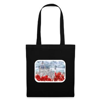 Allemagne Aquarelle Esquisse Dessinée à la main Illustration - Sac en tissu - noir - Devant