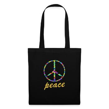 frieden peace - Stoffbeutel - Schwarz - Vorne