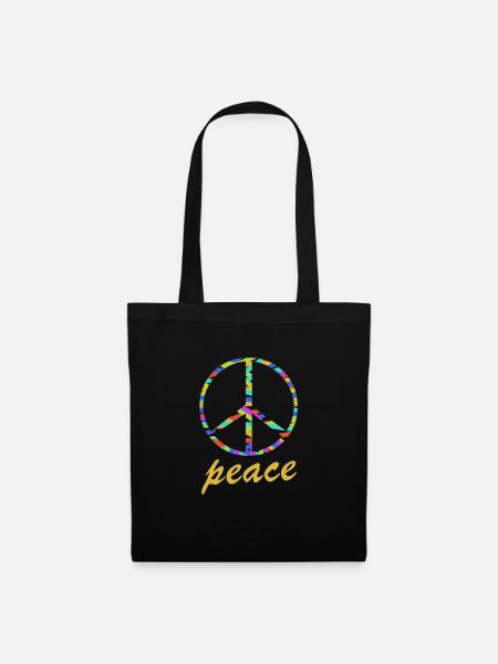 frieden peace - Stoffbeutel - Schwarz