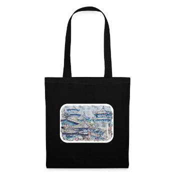 China Landmark Watercolor Sketch Paint Illustratio - Tote Bag - black - Front