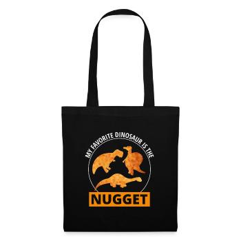 Huhn Nugget Fast Food Dinosaurier Dino Tier - Stoffbeutel - Schwarz - Vorne