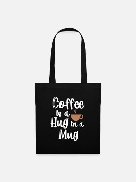 Koffein Kaffee Statement Kaffeetasse Kaffeetrinker - Stoffbeutel - Schwarz
